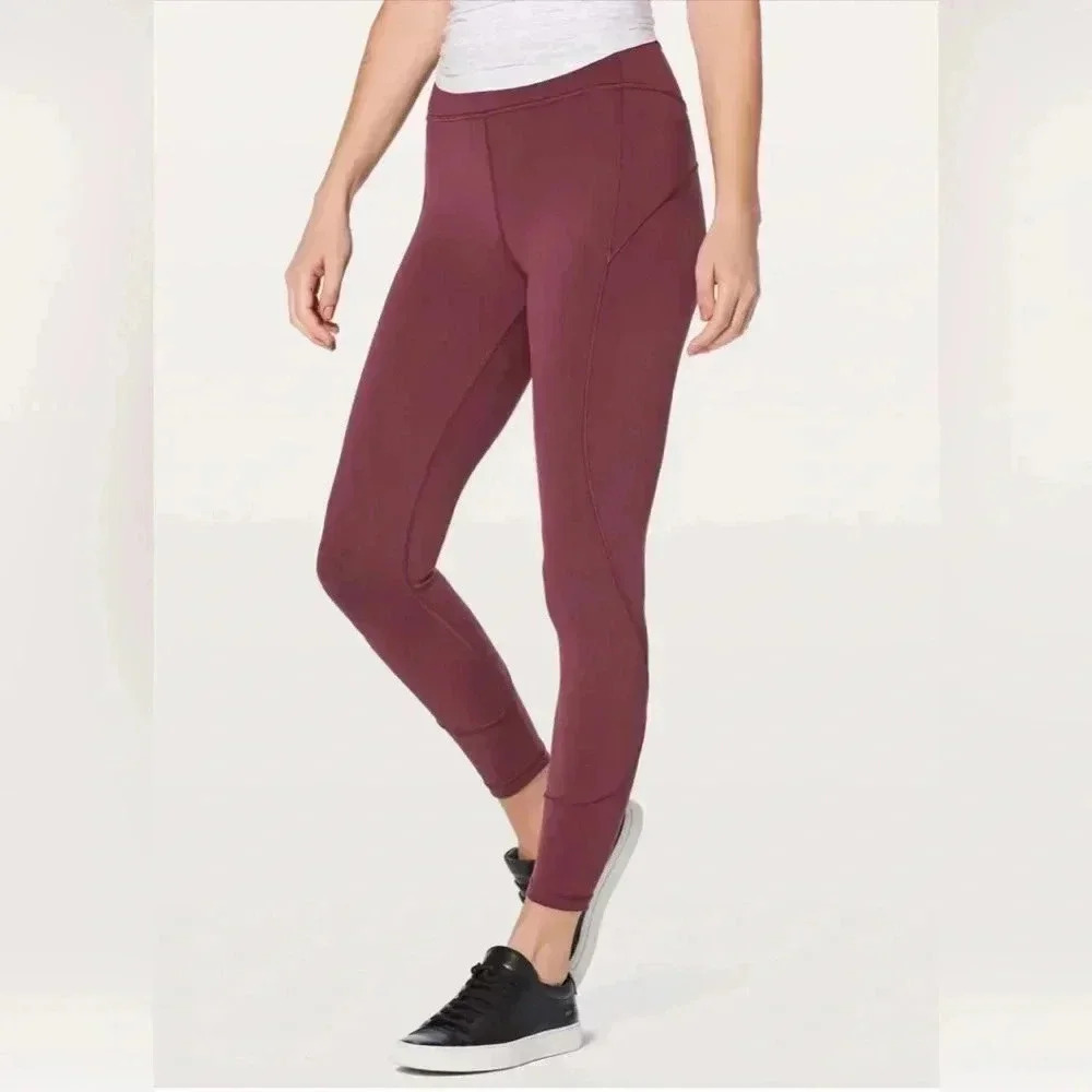 Lululemon In Movement 7/8 Tights Legging’s Everlux 25” in Redwood Size 6